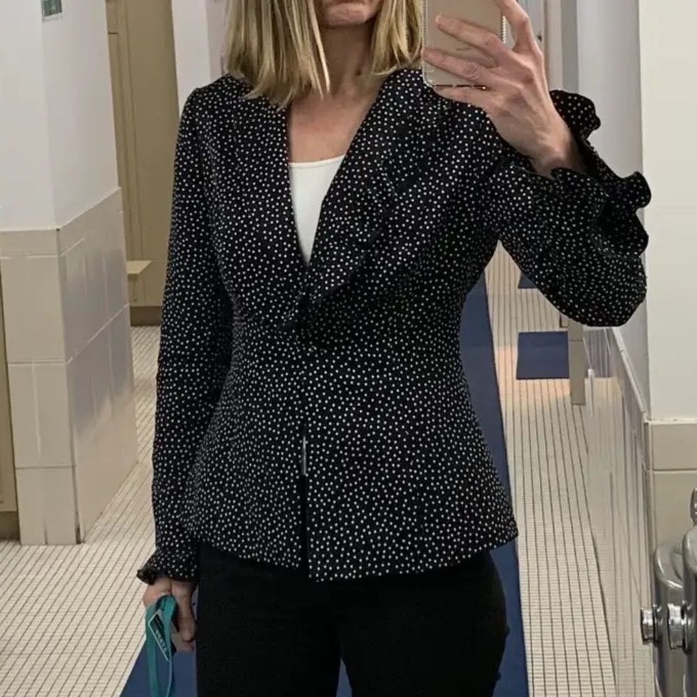Polka Dot Ruffle Blazer - Picture 8 of 8